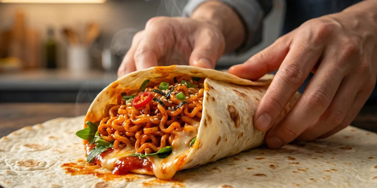 Gandum Tortilla Dengan Variasi Isian Dari Burrito